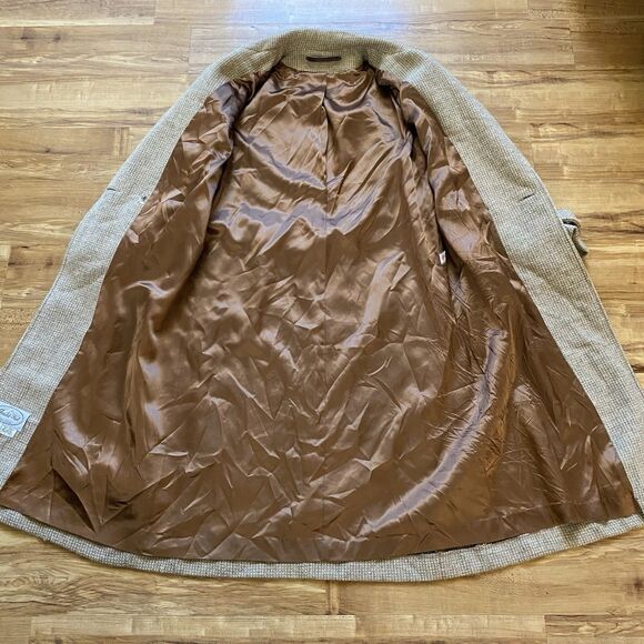 VTG Freddi-Gail M Tan Wmns Union Made ILGWU 100% Wool Trench Overcoat Old Money - Picture 10 of 16